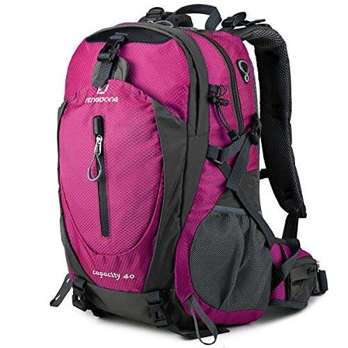 FENGDONG 40L Waterproof Lightweight Outdoor Daypack Hiking,Camping,Travel Backpack for Women Men Pink 1