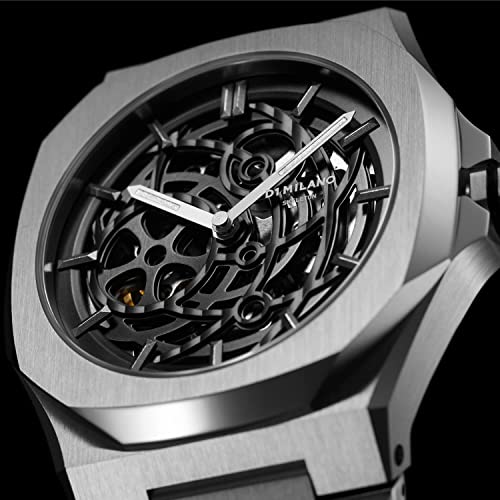 D1 Milano Stainless Steel Analog Black Dial Men Watch-Skbj10, Silver Band 6