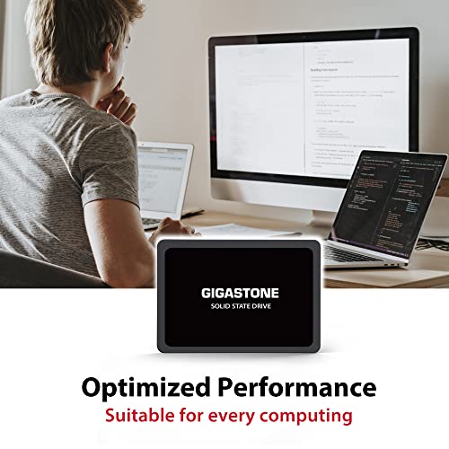 Gigastone SATA SSD 120GB (2-Pack) 2.5 inch SSD 500MB/s Upgrade Laptop PC Memory and Storage PS4 HDD Replacement 2.5" Internal Solid State Hard Drives SATA III SLC Cache 3D NAND Increase Performance 4
