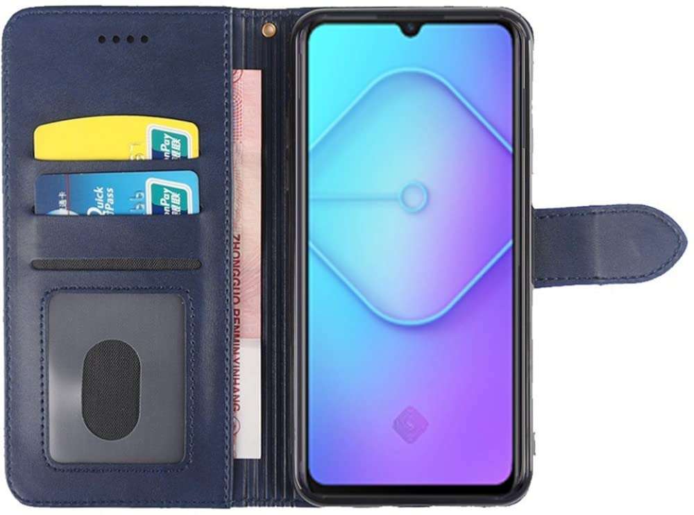 Frazil Leather Flip with Wallet Case with TPU Shockproof Cover for Vivo S1 Pro (Blue) 1