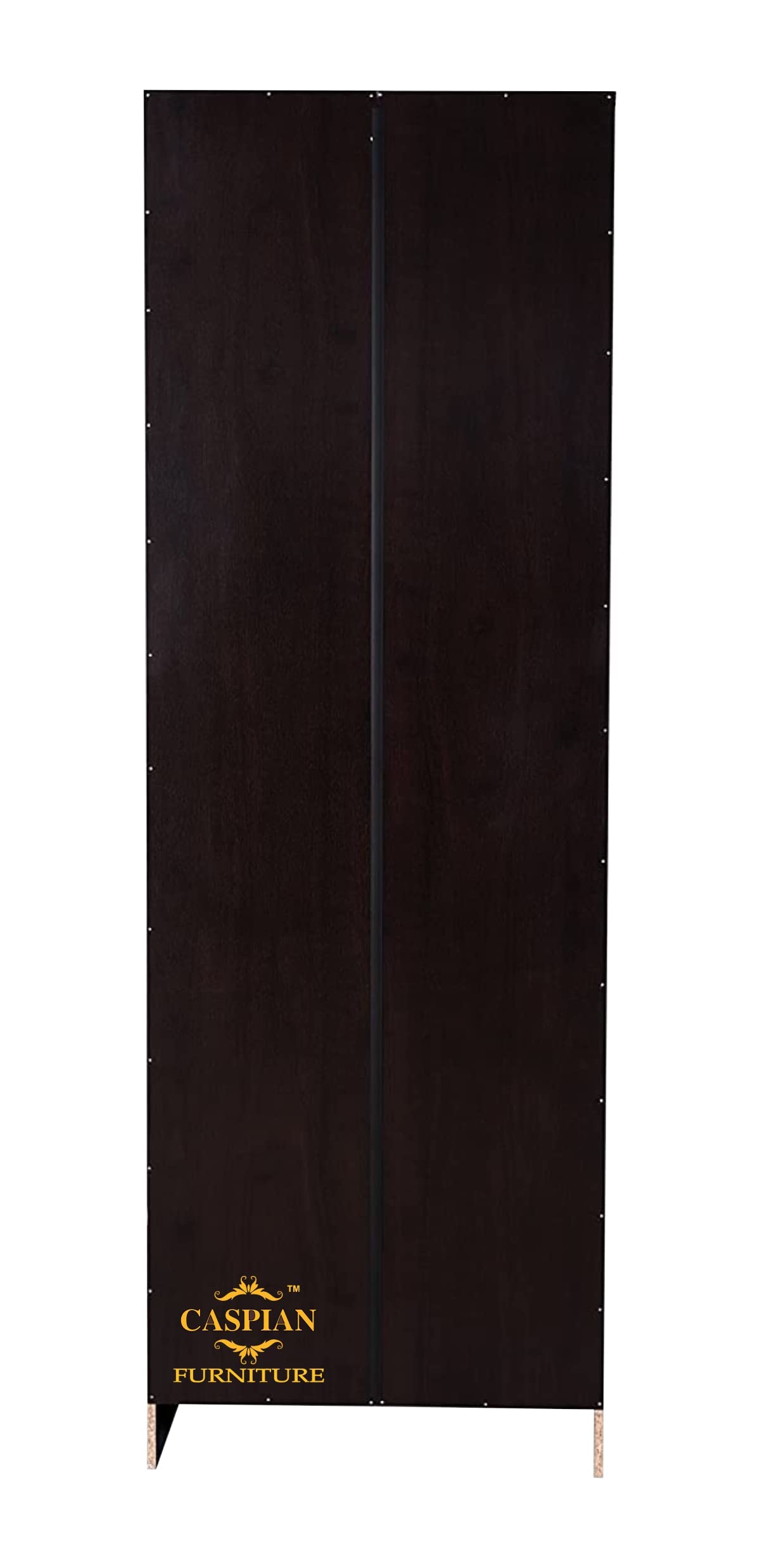 CASPIAN Furniture Black Wenge 2 Door Wardrobe with 4 Shelves, Mirror and Hanging Space for Clothes | Wardrobe for Bedroom/Clothes Organizer | Size 75 x 24 x 17 inches 4
