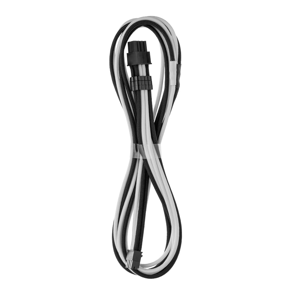 CableMod C-Series Pro ModFlex Sleeved 8-pin PCIe Cable for Corsair Type 5 RMX Shift (Black + White, 65cm) 1
