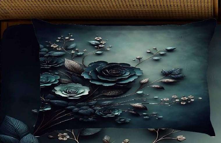 Laying Style™ 7D Glace Cotton Super King Size Printed Flat Double Bedsheet, 108 X 108 Inch and 2 Pillow Cover Without Joint II 400 TC,108" x 108" Inch (Super King, Multicolor) 5