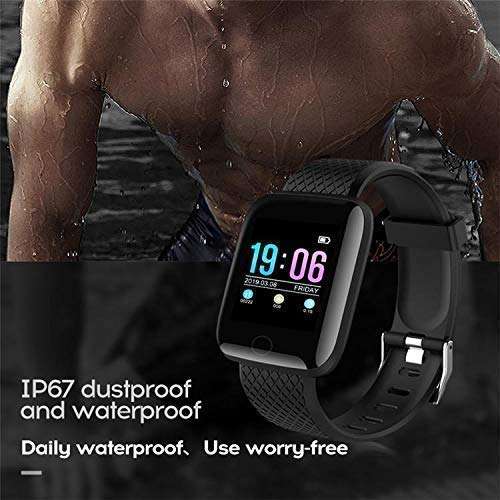 Generic ID116 Bluetooth Smartwatch Wireless Fitness Band Watch for Boys, Girls, Men, Women & Kids | Sports Smart Watch for All Smart Phones I Heart Rate and spo2 Monitor - Black 4