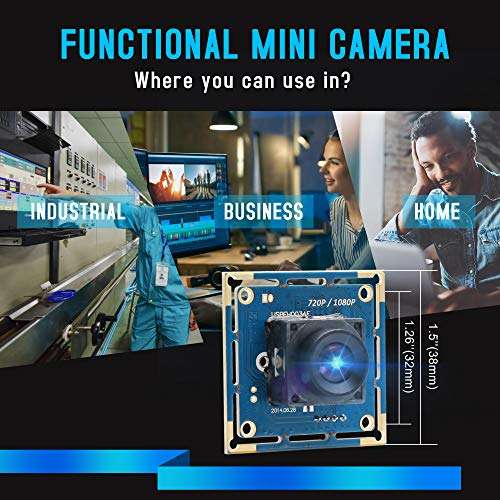 2 MP Autofocus USB Camera Module 100 Degree Webcam 1080P 60fps USB camera with CMOS OV2710 Web Cams for Robot ATM Kiosk Industrial Machine Surveillance Web Camera OTG Supported Plug&Play 6