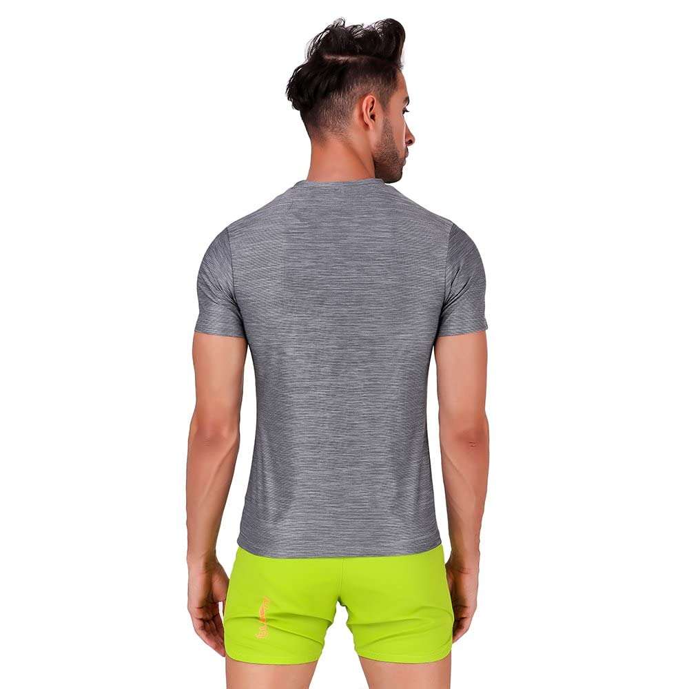 Nivia Hydra-4 Digi Men's Melange Round T-Shirt (Grey, XS) 3