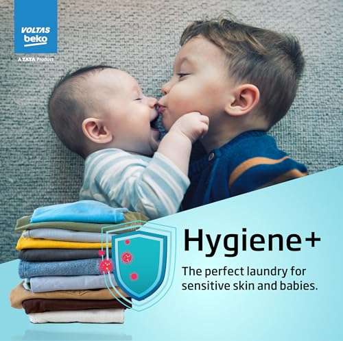 Voltas Beko 8.0kg, Inverter, 5 Star Front Load Washing Machine (WFL8014VTSC, Gray), Steam Wash,Stain Expert 6