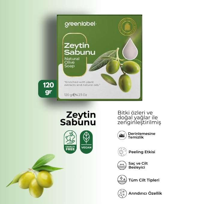 GreenLabel Olive Oil Soap Natural Hair And Skin Nourishing 120 gr 3