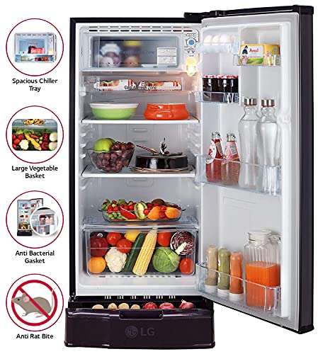 LG 188 L 3 Star Inverter Direct-Cool Single Door Refrigerator (GL-D191KPDX, Purple Dazzle, Base Stand with Drawer) 3
