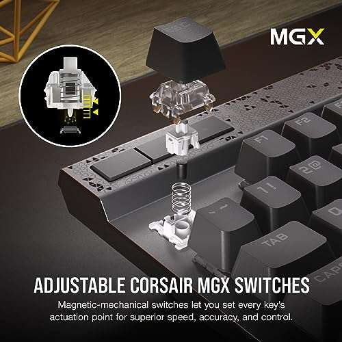CORSAIR K70 MAX RGB Magnetic Mechanical Wired Gaming Keyboard – MGX Adjustable Switches, Simultaneous SOCD and Rapid Trigger, PBT Double-Shot Keycaps, Sound Dampening, 8000Hz Polling, QWERTY NA, Black 3