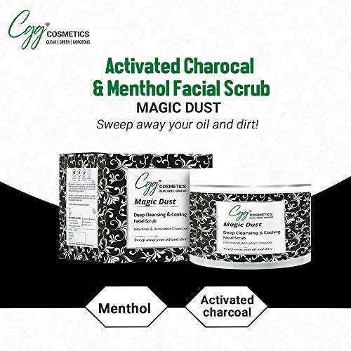 CGG Cosmetics Activated Charcoal and Menthol Facial Scrub - Deep Cleansing and Cooling - 100gm 2