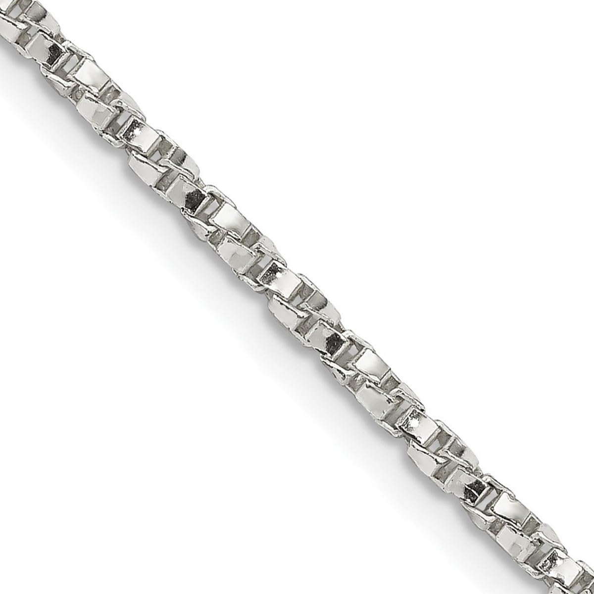 925 Sterling Silver Polished 2.25mm Twisted Box Chain Necklace 24 Inch Lobster Claw - Chain Necklace for Women 1