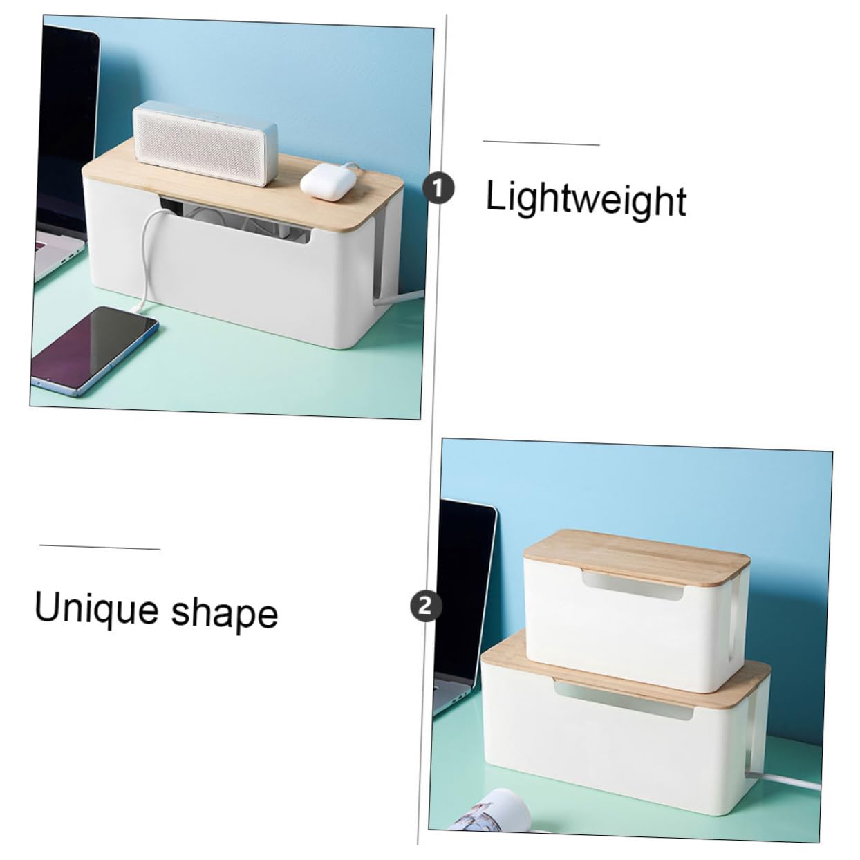 SWOOMEY Electrical Cord Management Box Case Detachable Cover ABS Cable Box for Efficient Power Plug Arrangement 4