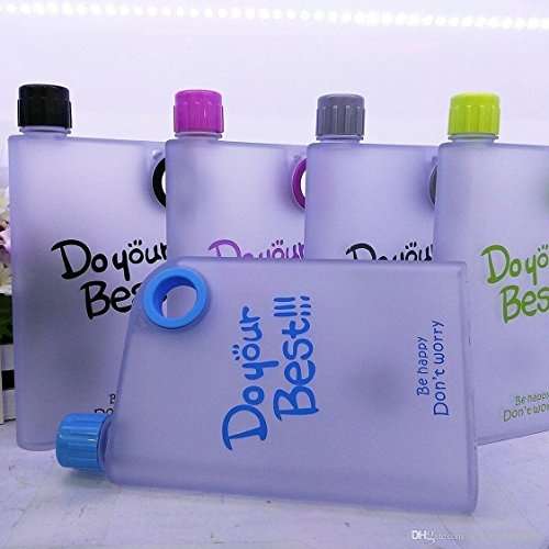 Maharsh A5 Notebook Style Ultra Slim Water Bottle BPA Free Pack of 2 (MultiColor) 3