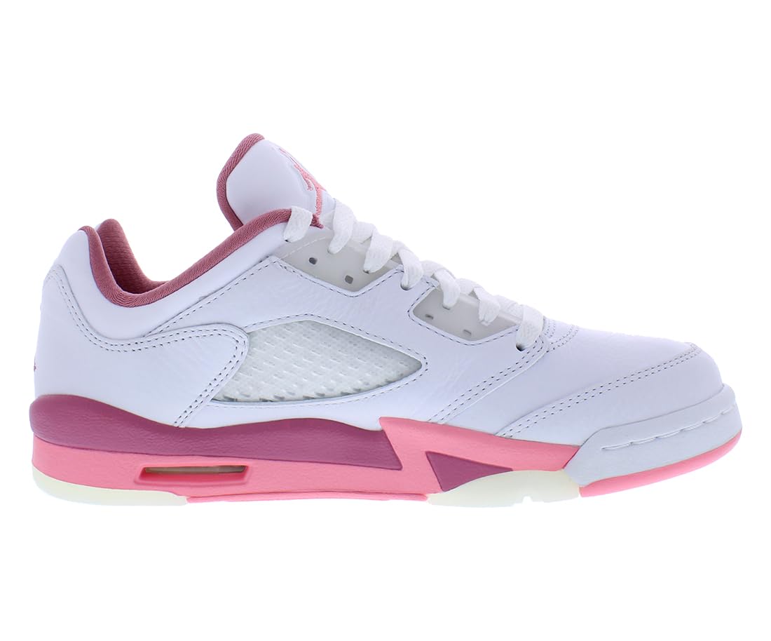 Jordan Boy's Air 5 Retro Low (Big Kid) White/Coral Chalk/Desert Berry/Black 7 Big Kid M 3