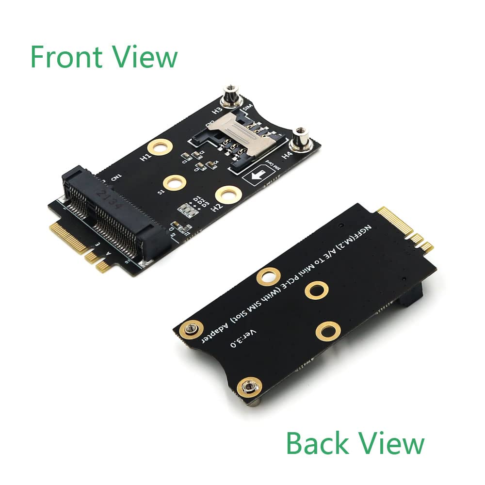 Mini PCI-E to M.2(NGFF) Key A/E Adapter with SIM Card Slot 3