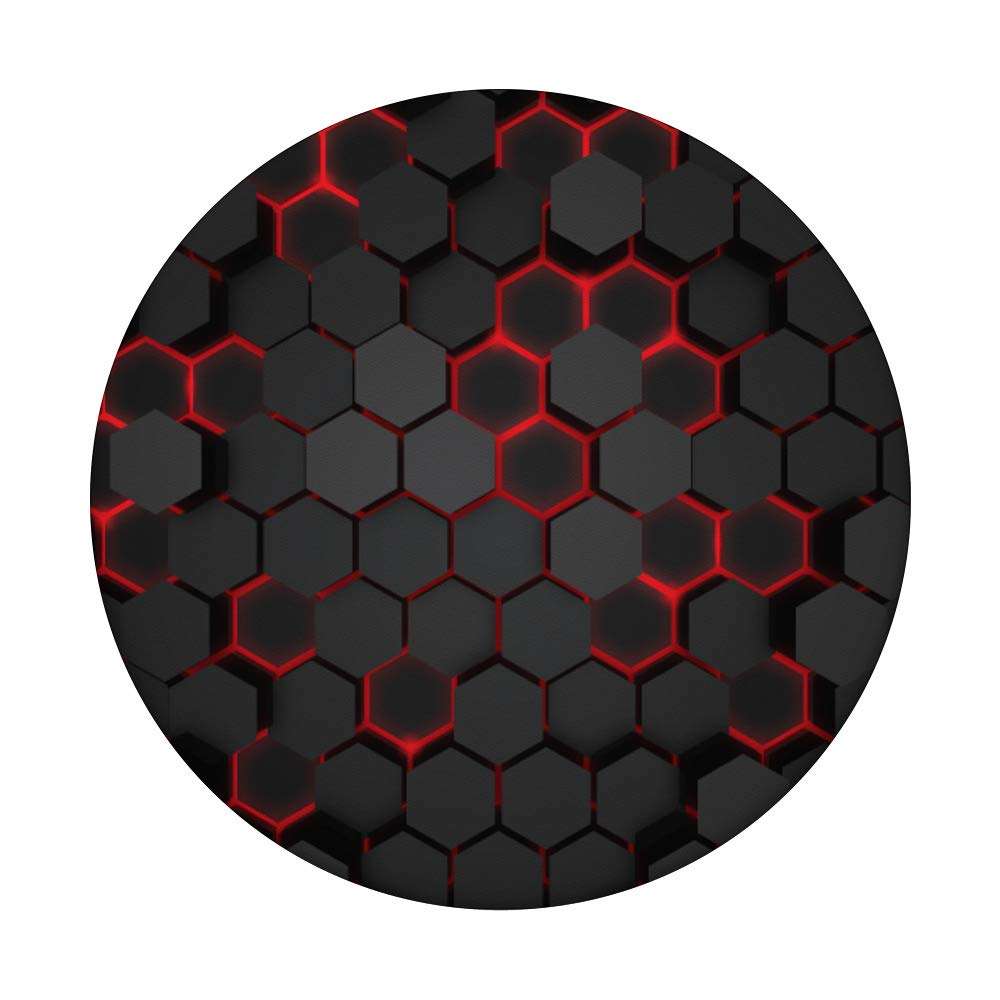 Cool Red and Black Cell Phone Button Holder Pop Out Knob PopSockets PopGrip: Swappable Grip for Phones & Tablets 3