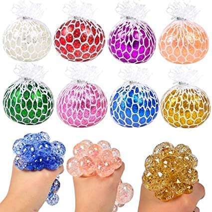 PILYU™ mesh Ball Squeezing Ball Sensory Fidget Toys Mesh Ball Fidget Stress Balls for Adults Kids Stress Relief Gifts, Multicolor,(Pack of 2) 4