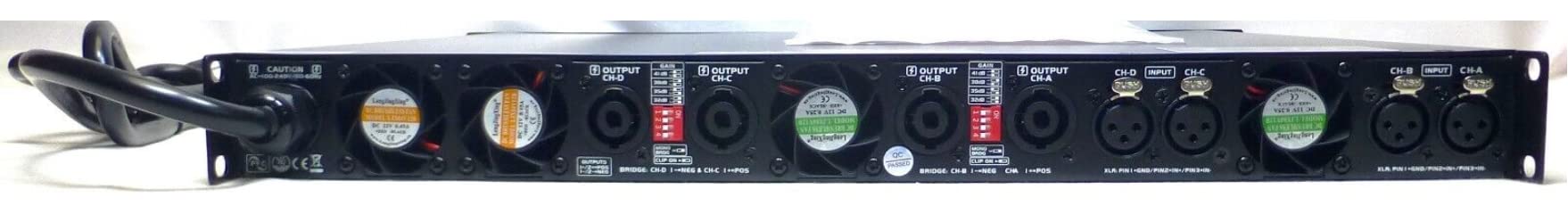 Admark K420 Class D Professional Power Amplifier One Space 2000 Watts x 4 @ 8Ω 5