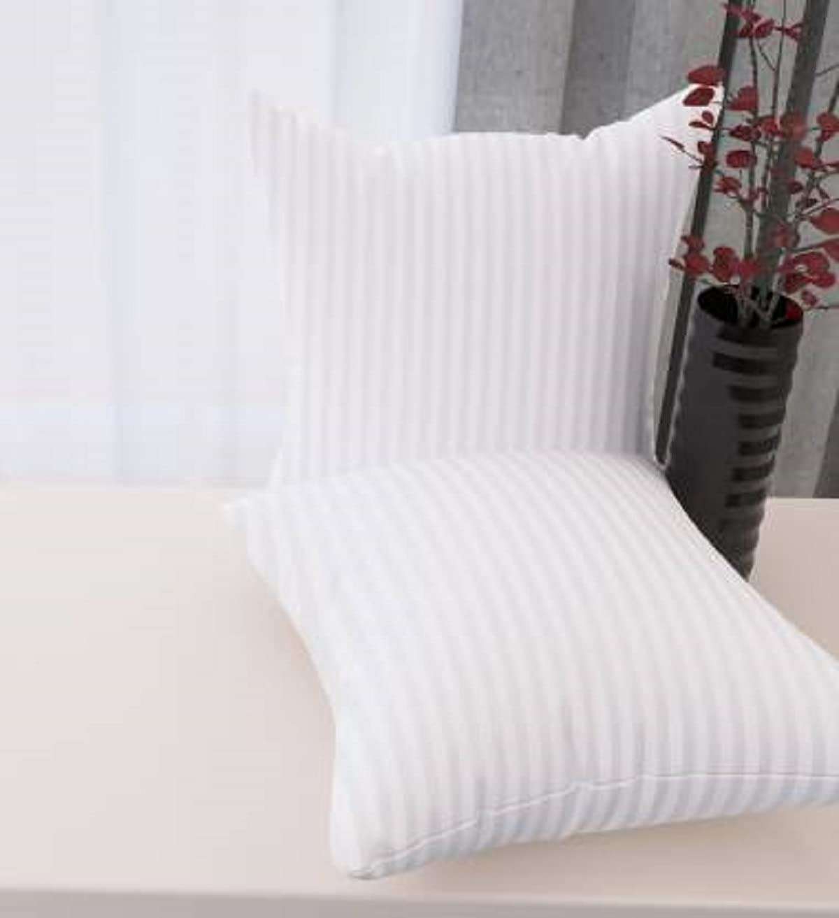 TrueCloud Square Pillow 22x22 Inches, Set of 2, Square Microfiber Hotel Quality Premium Fibre Soft Cushion Filler - White 3