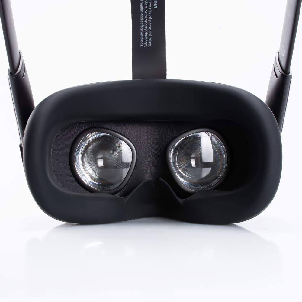 Orzero Silicone Eye Cover Skin Compatible for Quest Standard Facial Pad, Sweatproof Light Blocking (Washable) for Virtual Reality Headset - Black