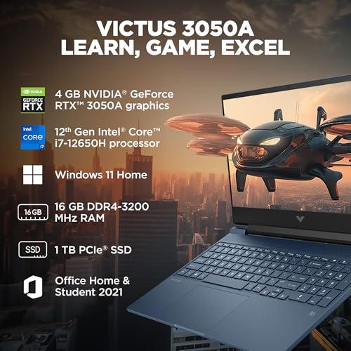 HP Victus Special Edition, 12th Gen Intel Core i7-12650H, 4GB RTX 3050A GPU, 15.6-inch (39.6 cm), FHD, IPS, 144Hz, 16GB DDR4, 1TB SSD, Backlit KB, 9ms Response time (MSO, Blue, 2.29 kg), fa1389TX 3