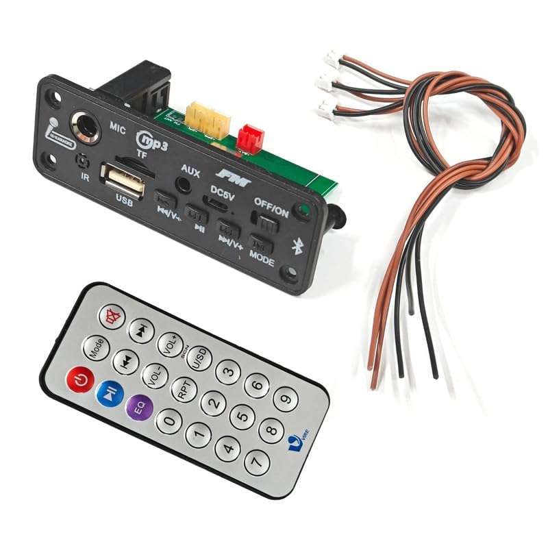 ERH India 5V Module Card Decoder Board with Amplifier – DIY Bluetooth Speaker FM USB AUX Card MP3 Player Kit with Remote 1