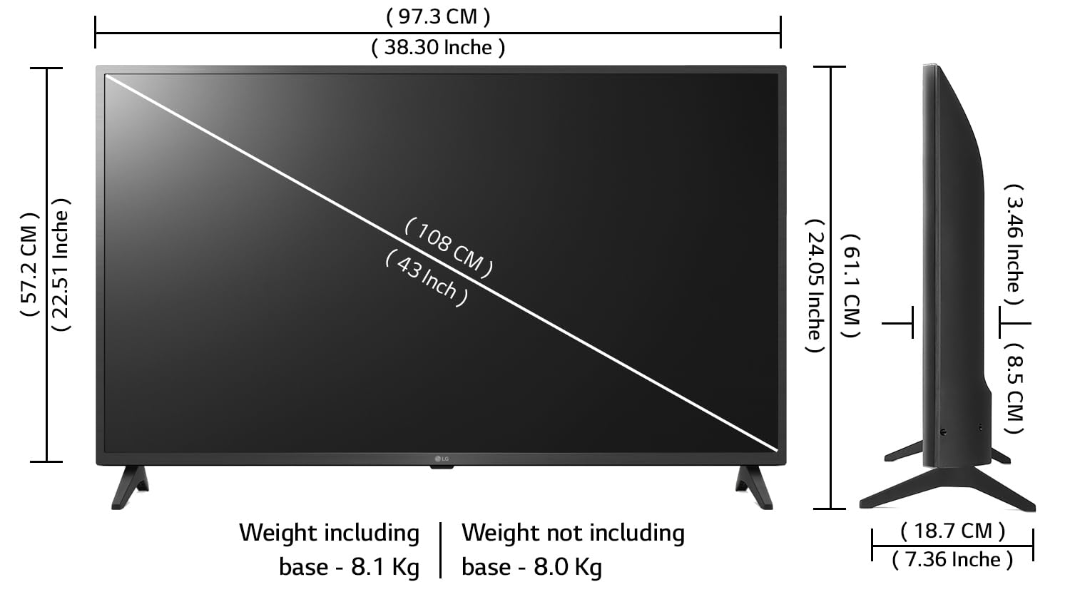 LG 108 cm (43 inches) 4K Ultra HD Smart LED TV 43UQ7550PSF (Ceramic Black) 5