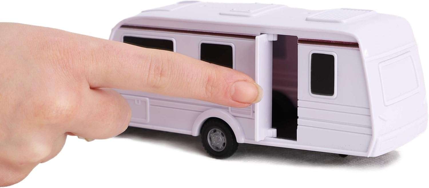 Toyland® Diecast Metal Car & Caravan Set Pull Along - 1:32 Scale (Green) 4