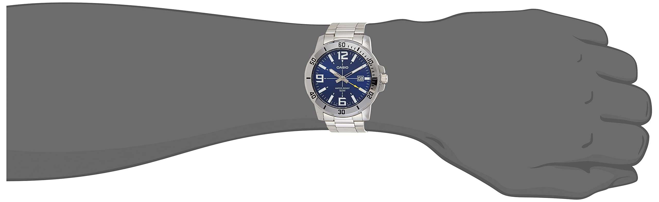 Casio Men's Diver Style Stainless Steel Watch (Model: MTPVD01D-2BV) (Blue Dial) 4