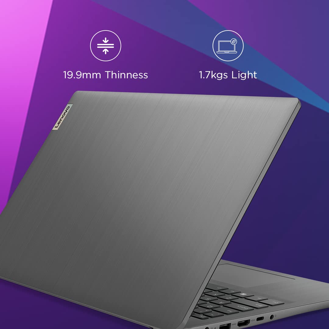 Lenovo IdeaPad Slim 3 Intel Core i5 12th Gen 15.6" (39.62cm) FHD Thin & Light Laptop & 130 Wireless Compact Mouse, 1K DPI Optical Sensor, 2.4GHz Wireless NanoUSB, 10m Range, 3button 3