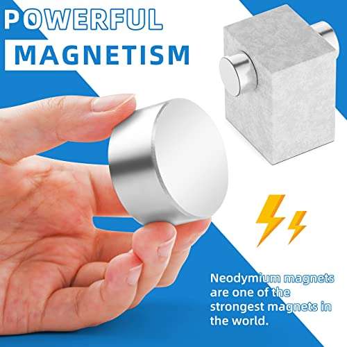 40x20mm Super Strong Neodymium Magnet, Powerful Block Magnet Disc, Permanent Rare Earth Magnets for Fridge Office Science Building Teaching and Craft, Strong Magnets Heavy Duty - One Piece 2