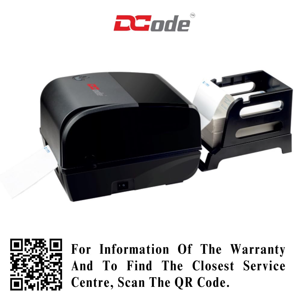 DCode Direct Thermal Printer (DC431Pro - 101mm, 3 inch) USB Interface Thermal Transfer Printing 203dpi 1D, 2D Barcode, Black 6