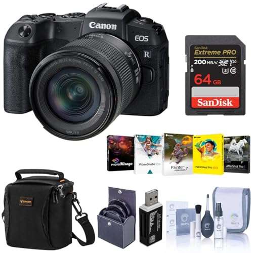 Canon EOS RP 26.2MP Full-Frame Mirrorless Digital Camera with RF 24-105mm F4-7.1 is STM Lens - Bundle with Camera Case, 64GB SDXC Card, Camera Case, 67mm Filter Kit, Cleaning Kit, PC Software, More 1