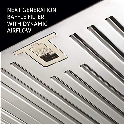 Glen 60cm 1000 m3/hr Curved Glass Wall Mounted Kitchen Chimney Push Buttons Baffle Filter (MISO Black) 3