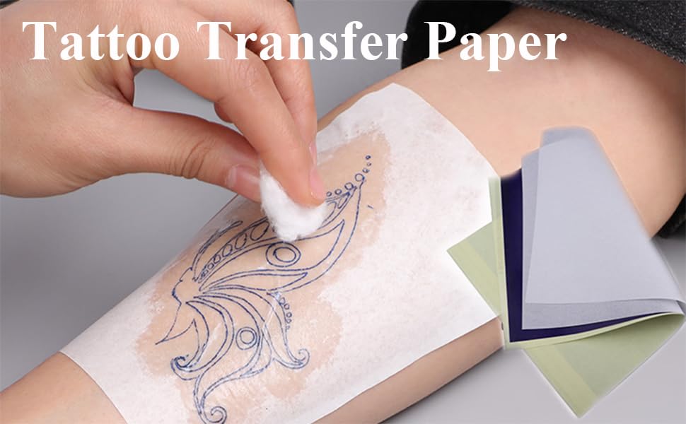 100 Sheets Stencil Paper for Tattooing, Easy Transfer, Certified Vegan, with Vegetable Wax & High-Visibility Purple Dye 5