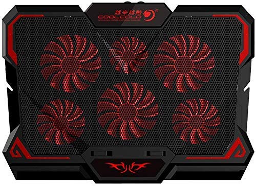 Dezful COOLCOLD K38 Laptop Air Cooling Fan Computer Support Stand (6-Fans) Cooler Adjustable Wind Speed Low Noise(Pack of 1)
