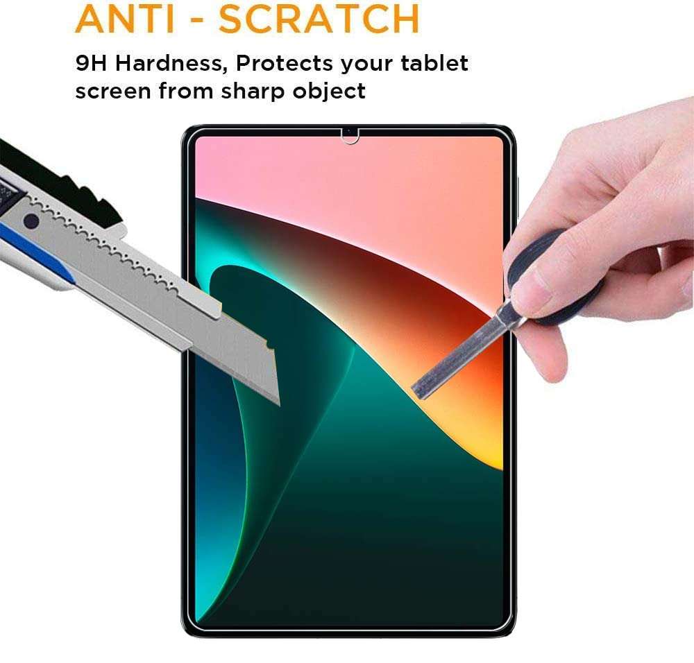 Robustrion Pack of 2 Anti-Scratch & Smudge Proof Tempered Glass Screen Protector & Smart Trifold Hard Back Flip Stand Case Cover for Xiaomi Mi Pad 5 Cover 11 inch - Dark Green 5