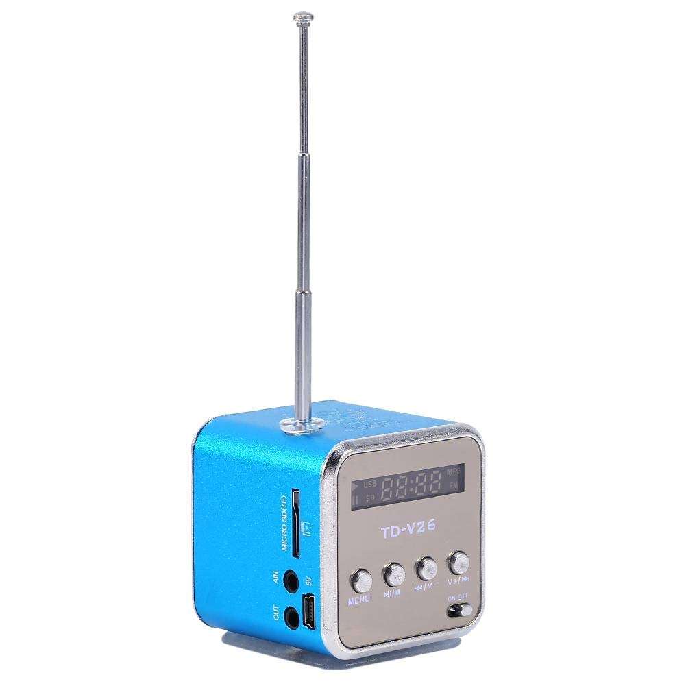 Mini Speaker,Support Memory Card and U Disk,Music Player,Portable FM Radio Stereo,PC Fashion(Blue) 4