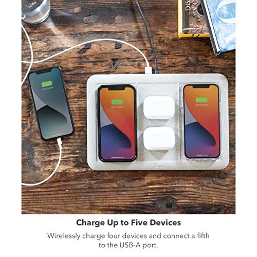 HALO Universal Wireless 4-in-1 Charging Mat, Intuitive Design Allows for Charging up to Five Devices at Once While Eliminating Cable Clutter, Black 3
