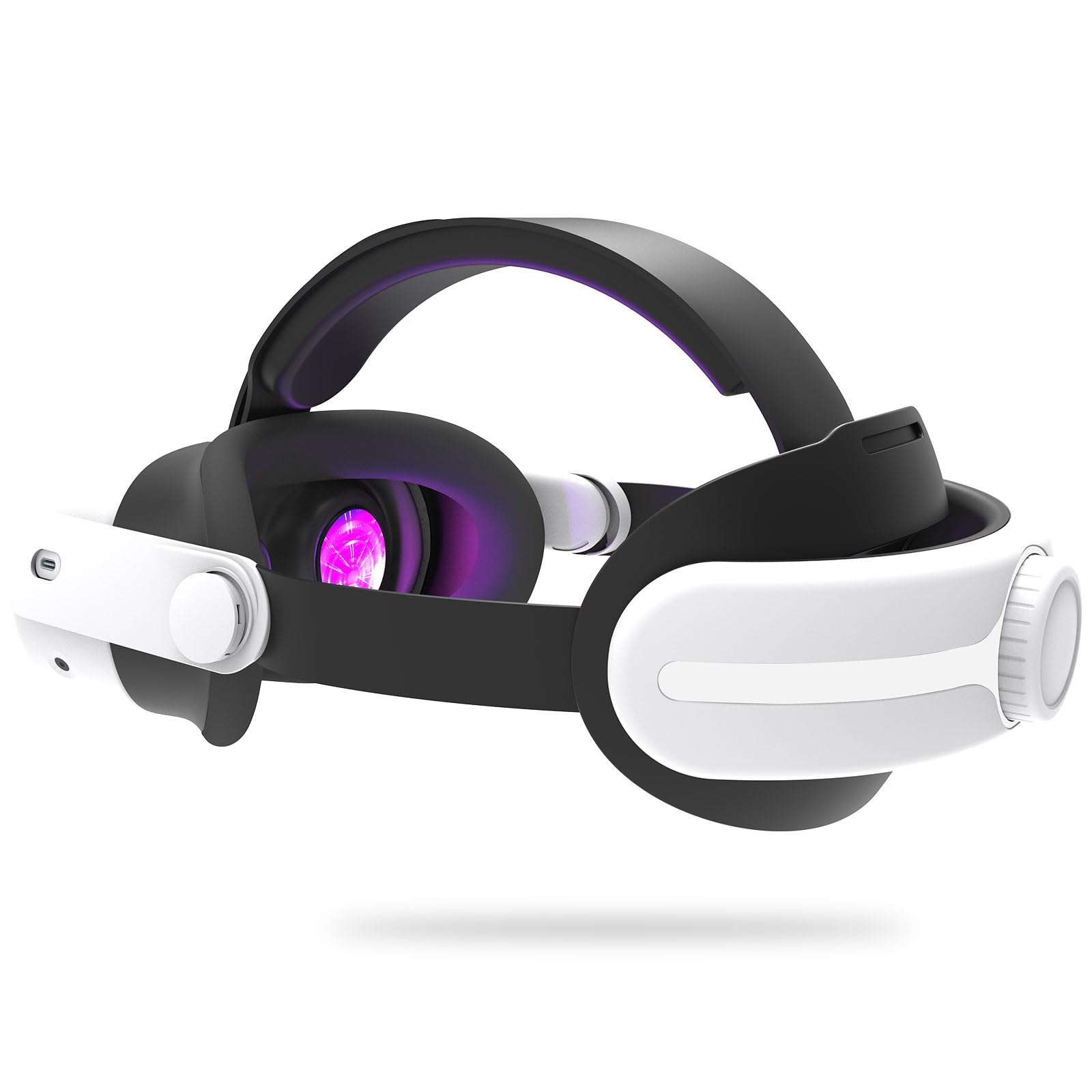 MLemonVR Comfortable Headset VR Accessory for Oculus/Meta Quest 3S and Quest 3, Non-Battery, Dual Knob Adjustable Elite Strap, Lightweight & Breathable, Reduces Fatigue, Support & Balance(White) 1