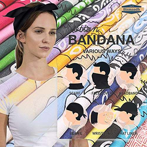 BISMAADH Multi-purpose Headwear Headband Paisley Bandanas – Unisex Novelty Headwrap, Facecover Pack of 3 4