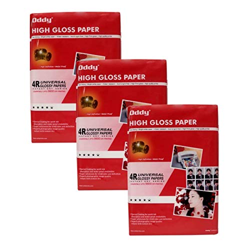 Oddy Glossy Photo Paper 4X6 inches (4R) Size - Pack of 3 |180 GSM 100 Sheets Pack for Photo Printing | Print quality images, photos and prints compatible with Inkjet Printer