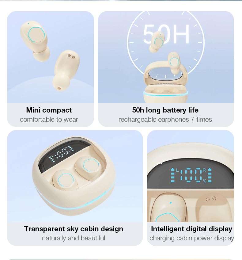 M41 True Wireless Bluetooth in-Ear Earbuds | Long Standby ENC Calls + 35H Playtime | IPX5 Waterproof | Bluetooth 5.3 Stable | Deep Bass for Gym & Running | 2025 Wireless Earbuds Under $20 5