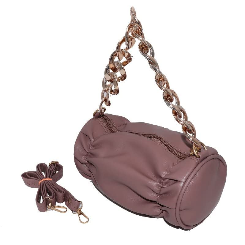 Tasnim Fashion Duffle bags/Drum style purse & handbags Premium & Stylish Women Sling bags/Sling Purse. (Onion Pink) 1