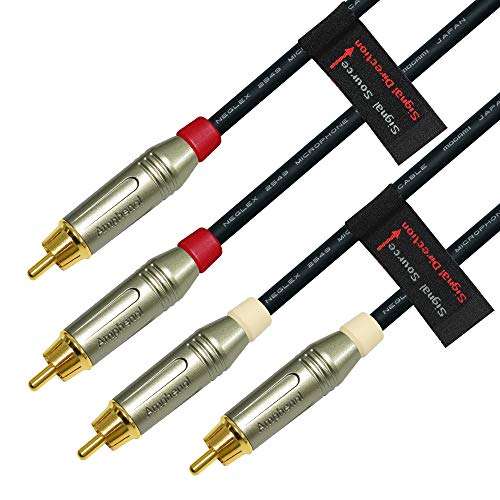 WORLDS BEST CABLES 3 Foot – Directional High-Definition Audio Interconnect Cable Pair Custom Made Using Mogami 2549 Wire and Amphenol ACPR Die-Cast, Gold Plated RCA Connectors 5