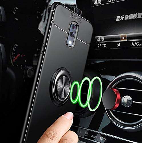 Designerz hub® Sleek Rubberized Case with Chrome Plating Ring Stand Back Cover Case Designed for Realme X/Oppo K3 - (Blue) 4