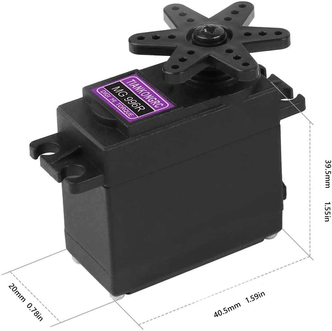 ETMall 6PCS MG996R Servo Motor Metal Gear Servo Motor Torque Digital Servo Motor High Speed Torque Servo Motor for Smart Car Robot Boat RC Helicopter Compatible Arduino Raspberry Pi Project 5