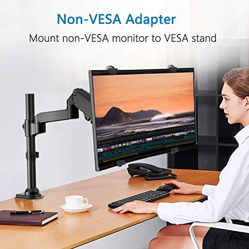 HUANUO Universal VESA Mount Adapter Kit, Non-VESA Adapter for 17 to 27 Inch Monitor Screens to 75x75 VESA Mount 4