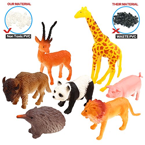 Yeonha Toys Animals Figure, 80 Piece Mini Safari Jungle Animals and Farm Animal Toys Set, Realistic Wild Vinyl Plastic Animal Learning Toys for Boys Girls Kids Toddlers Forest Party Favors 6